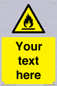 Custom flammable sign